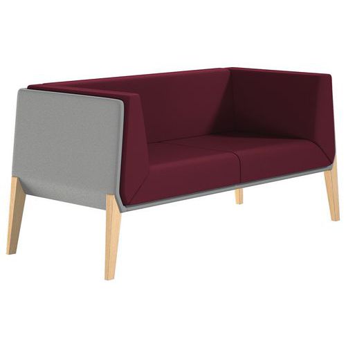 Fauteuil Accord 2 Places - Bordeau Gris - Quadrifoglio