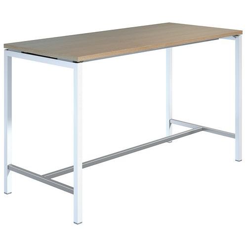 Table Haute Creo Structure Blanche Plateau Chêne L 180