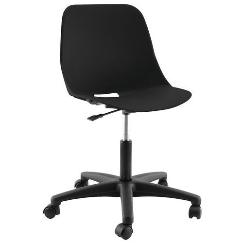 Sokoa - Chaise de bureau Bakéa Polypropylène Noir - Roulettes - Réglage Hauteur Assise - Confort 3h - Garantie 5 ans