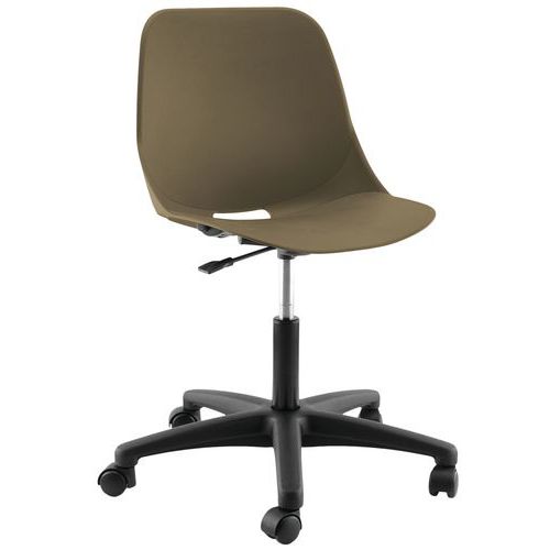 Sokoa - Chaise de bureau Bakéa Taupe Polypropylène Roulettes Synchrone 5 ans Garantie