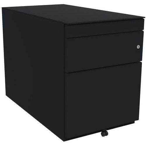 Caisson Mobile En Métal Haut - 2 Tiroirs - Noir