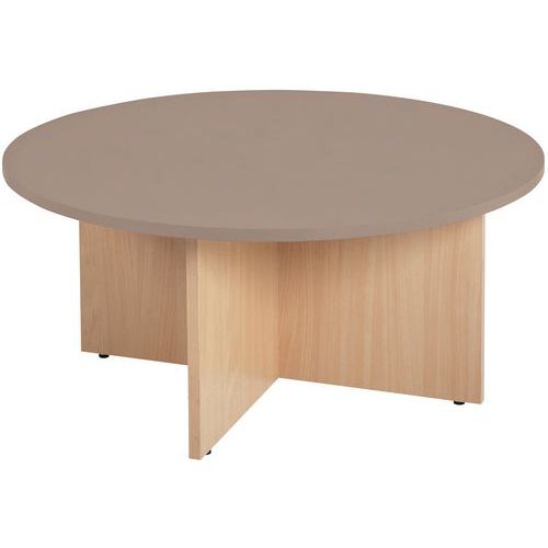 Table Basse Range-poufs Diabolo Ã˜ 100 Cm Taupe/hêtre