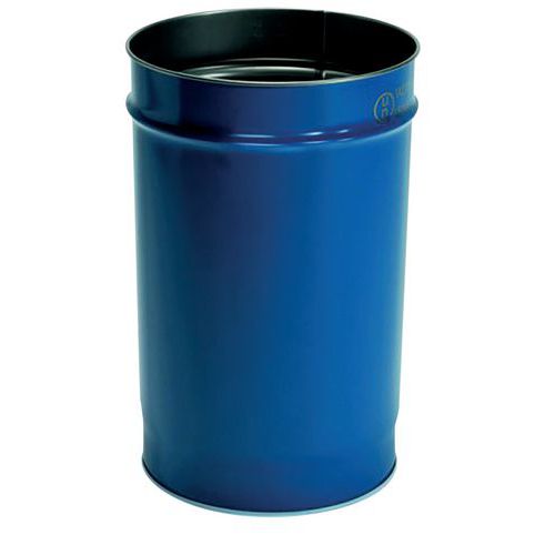 Fût en acier bleu foncé 60L avec couvercle - Capacité 60L - Recyclable
