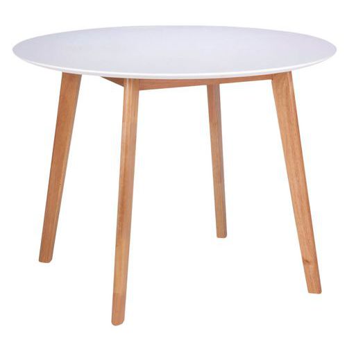 Table Réunion Monna Ã˜ 100 Cm Blanc Pied Naturel