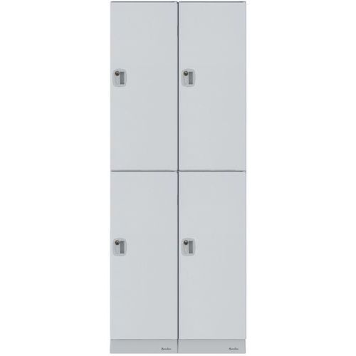 Vestiaire Plastique - 4 Cases/ 2 Colonnes - Gris