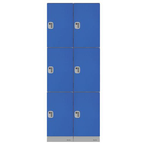 Vestiaire En Plastique 6 Cases/ 2 Colonnes - Bleu