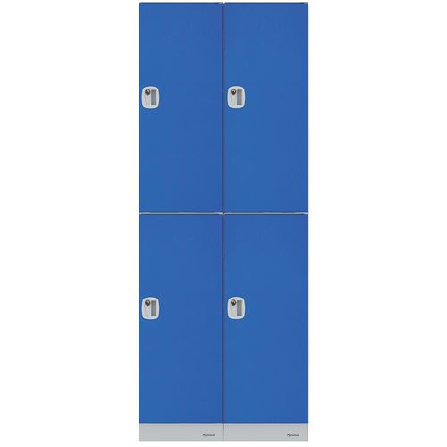 Vestiaire Plastique - 4 Cases/ 2 Colonnes - Bleu