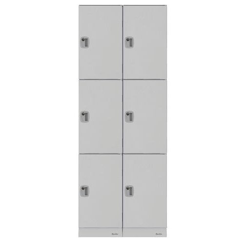 Vestiaire Plastique - 6 Cases/ 2 Colonnes - Gris