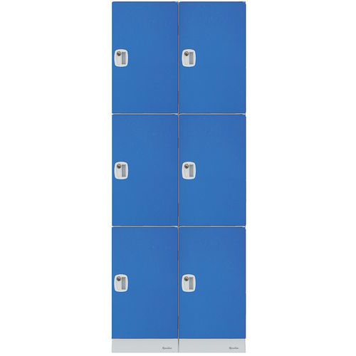 Vestiaire Plastique - 6 Cases/ 2 Colonnes - Bleu