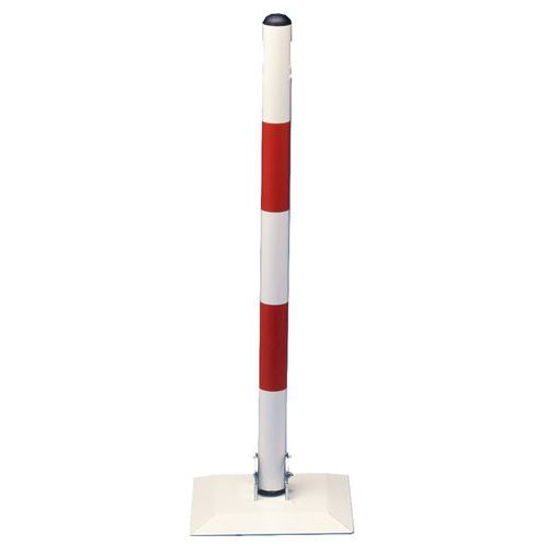 Potelet Sur Coupelle Carrée Rabattable Blanc/rouge