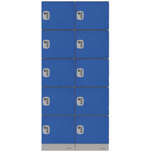 Vestiaire En Plastique 10 Cases/ 2 Colonnes - Bleu