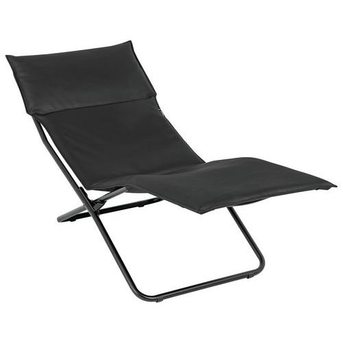 Lafuma Mobilier - Chaise longue de relaxation Eclipse M2 Noir - Cuir - 9.7 kg - Confort et Design