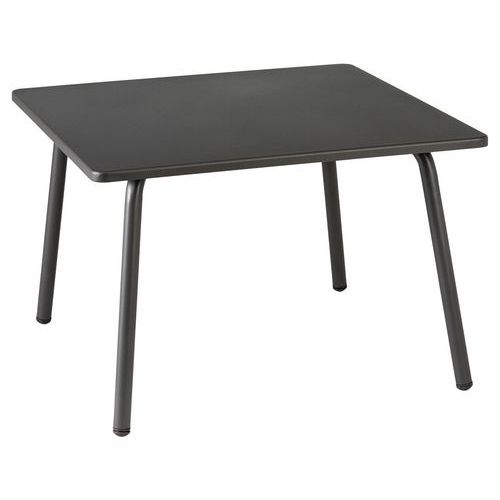 Lafuma Mobilier - Table Basse Carrée 59x59cm Métal Titane Anthracite - Design & Durable - Mobilier Extérieur
