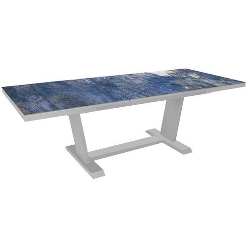 Table Amber 180/240 X 100 Cm Kedra/alu - Oberon/blanc