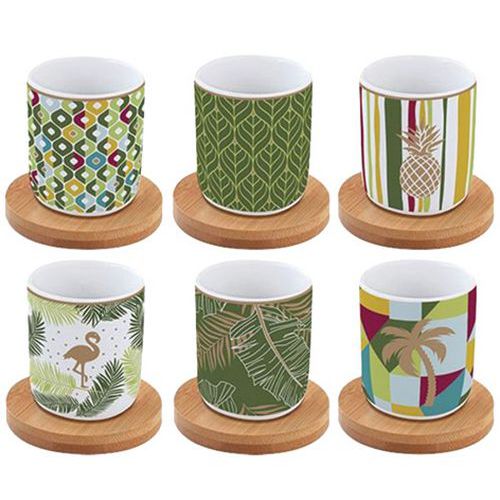 Coffret 6 tasses à café Tropical - Coffee Mania-Easy Life Coffret 6 tasses à café Tropical - Coffee Mania-Easy Life