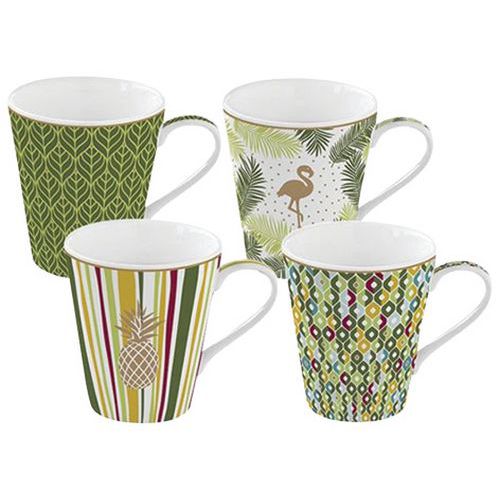 Coffret 4 mugs Tropical - Coffee Mania-Easy Life Coffret 4 mugs Tropical - Coffee Mania-Easy Life
