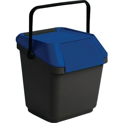 Poubelle Easymax 35 L Noir/bleu
