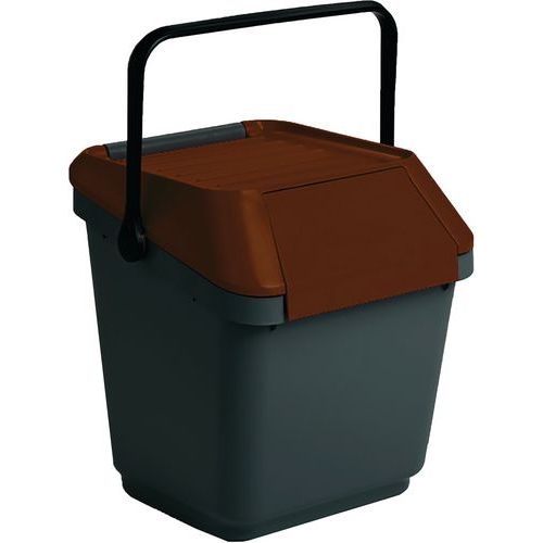 Poubelle Easymax 35 L Noir/marron