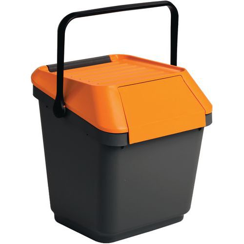 Poubelle Easymax 35 L Noir/orange
