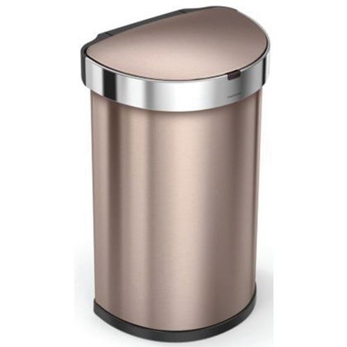 Poubelle Liner Pocket Demi-ronde à Capteur 45l Or Rose