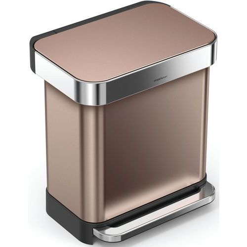 Poubelle Rectangulaire Avec Liner Pocket 30l Or Rose