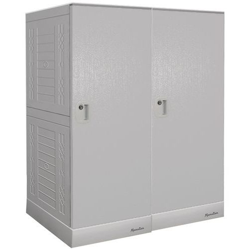 Vestiaire Plastique - 2 Cases/ 2 Colonnes - Gris