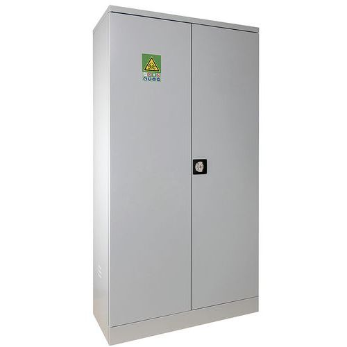 Trionyx - Armoire Haute Sécurité Produits Dangereux - 2 Portes, 240L, 80L Rétention, Acier Gris, À Clé