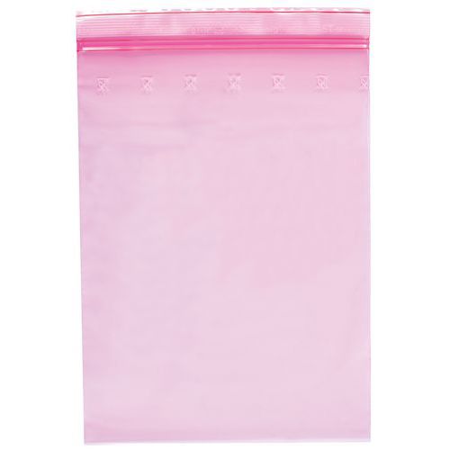 Sachet MinigripÂ® Pe Antistatique Rose 80Âµ 300x400