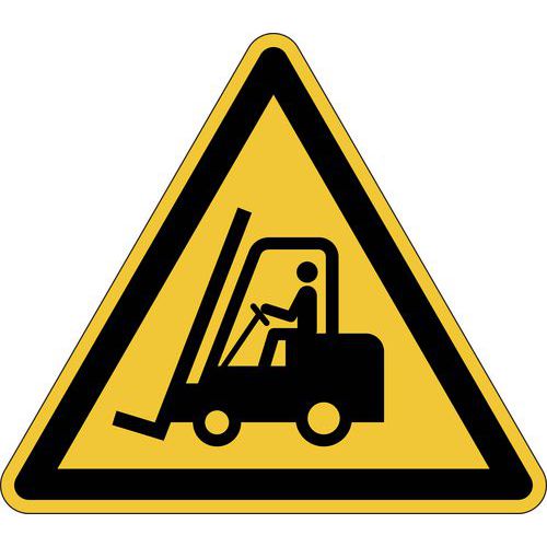 Pictogramme Adhesif De Marquage Au Sol Avec Symbole Attention Chariots Elevateurs Manutan Fr