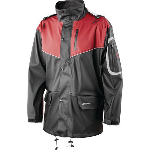 Veste De Pluie Pu Stretch Climate Jkt Coloris Noir-rouge Taille L