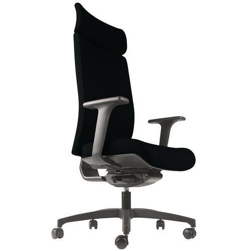Fauteuil Direction Kio Hd Tapissé Grande Têtière Acc Reg Noir