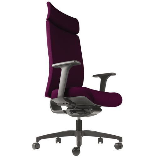 GGI - Fauteuil de direction KIO HD - Rose - Têtière réglable - Accoudoirs 4D - Synchrone - Confort ergonomique