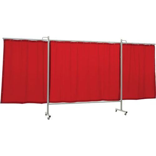 Cepro - Écran de soudure triptyque OMNIUM - 2150 mm x 200 cm - Orange - Mobile - Norme EN 1598