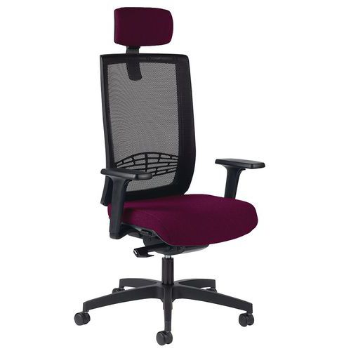 Fauteuil Kio Hd Résille Noir Avec Têtière Et Acc Reg Fuschia