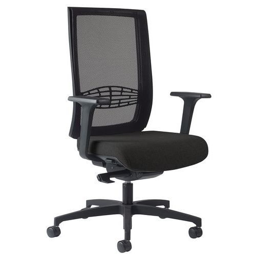 Fauteuil Kio Md Résille Noir Acc. Rég. Assise Anthracite