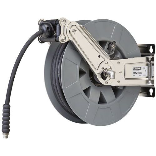 Zeca - Enrouleur Haute Pression Inox 15m Air Eau - 200 Bar - Idéal Huile & Eau