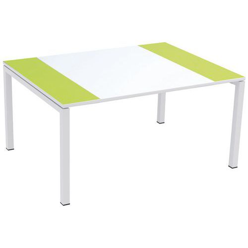 Table De Réunion Easydesk 150x114cm Plateau Blanc / Vert