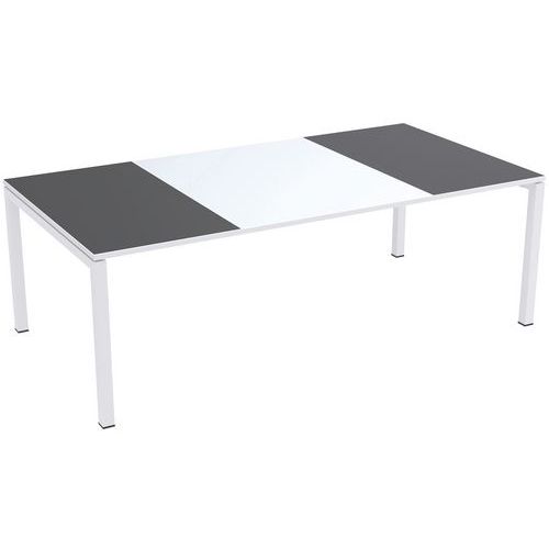 Table De Réunion Easydesk 220x114cm Plateau Blanc / Gris