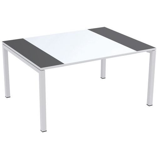 Table De Réunion Easydesk 150x114cm Plateau Blanc / Gris