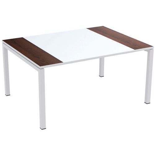 Table De Réunion Easydesk 150x114cm Plateau Blanc / Wenge