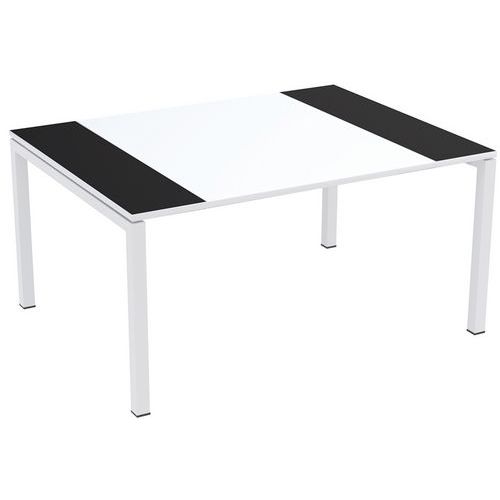Table De Réunion Easydesk 150x114cm Plateau Blanc / Noir
