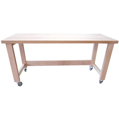 Table de travail bois sur roulettes - Longueur 1500mm - Etablis Francois