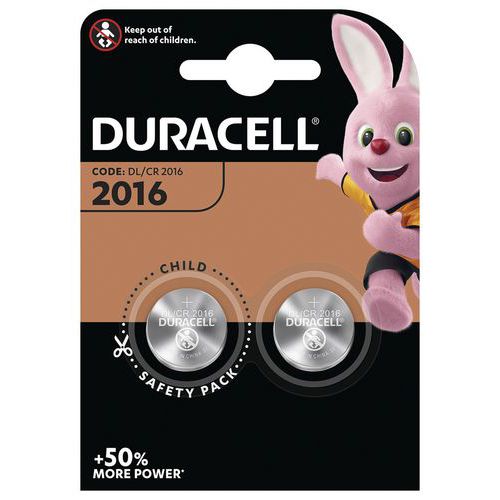 Duracell - 2 Pile bouton Lithium CR2016 - Pack de 2 - Duracell
