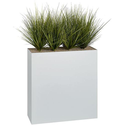 Jardinière Métal Sur Roulettes M1 H 90cm Graminées Blc