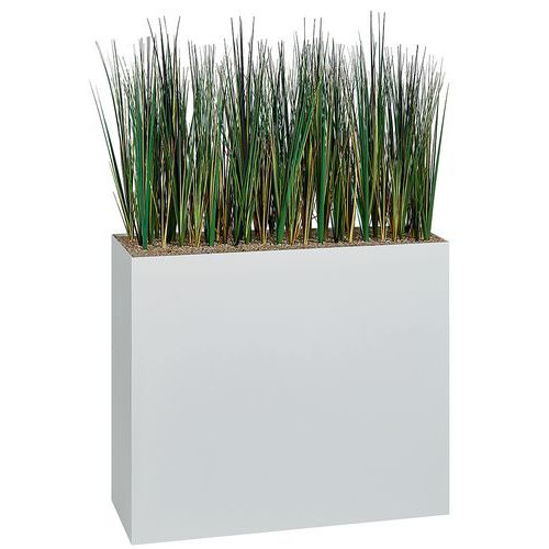 Jardinière Métal Sur Patins Hauteur 74 Cm Herbes Blanc