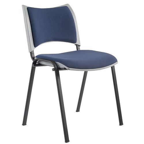 Chaises Yuma Coque Grise Dos Et Ass Bleu Pieds Noir