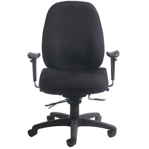 GGI - Fauteuil Dexter Noir Usage Intensif 24h Ergonomique Réglable - 130kg Max