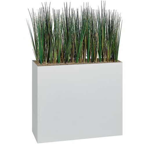 Jardinière Métal Sur Roulettes M1 Hauteur 74 Cm Herbes Blanc