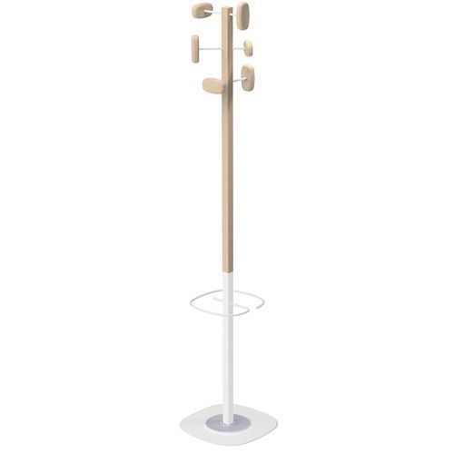 Portemanteau Épi Sherwood 6 Patères Bois Et Blanc Porte-paraplui