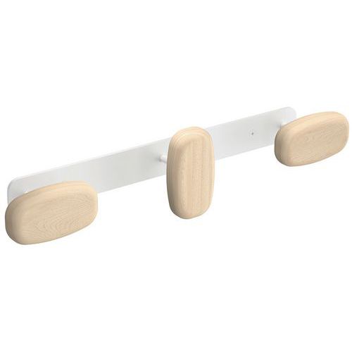 Patère Murale Sherwood 3 Patères Bois Et Blanc
